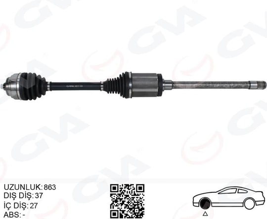 GVAKomple Aks Ön Sağ Bmw F10 F12 F13 F06 Xdrıve 863MmGVA 4499112