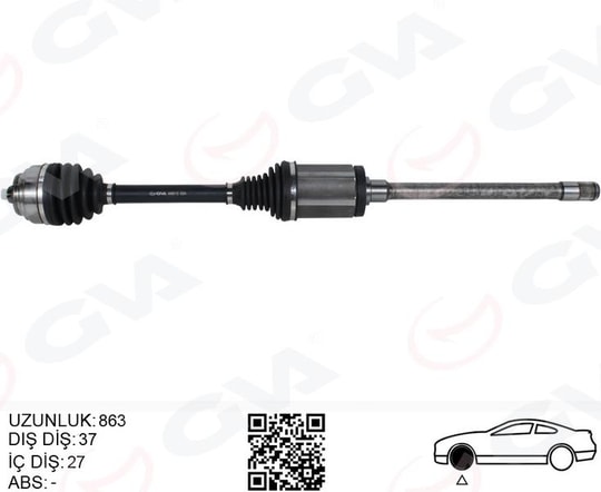 GVAKomple Aks Ön Sağ Bmw F10 F12 F13 F06 Xdrıve 863MmGVA 4499112