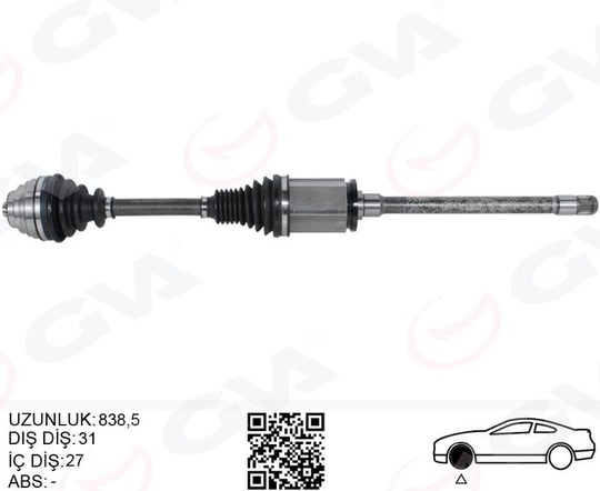 GVAKomple Aks Ön Sağ Bmw F20 F22 F30 F32 F33 F34 F36 Xdrıve 840MmGVA 4499193