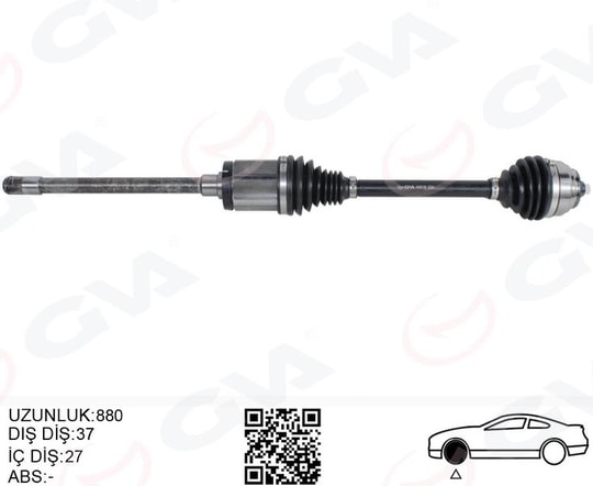 GVAKomple Aks Ön Sağ Bmw X3 F25 X4 F26 880MmGVA 4499196