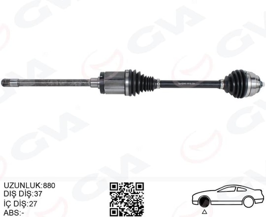 GVAKomple Aks Ön Sağ Bmw X3 F25 X4 F26 880MmGVA 4499196