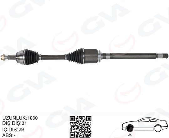 GVAKomple Aks Ön Sağ Dıscovery 5 L462 R.R 4 L405 R.R Sport 2 L494 1030MmGVA 4499219