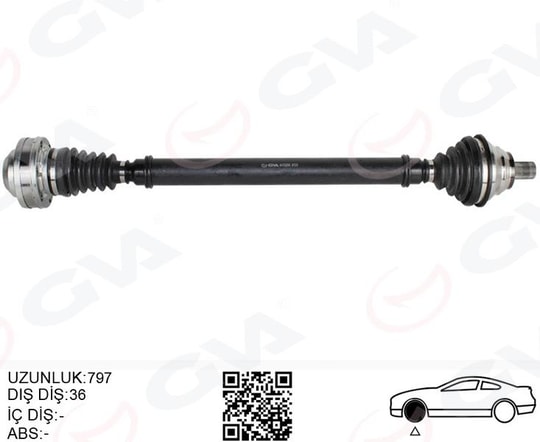 GVAKomple Aks Ön Sağ Golf5-Golf6-Passat-Jetta 2.0 Tdi 04-13 Bkp-Bkd-Cffb 2.0 TdiGVA 4475286