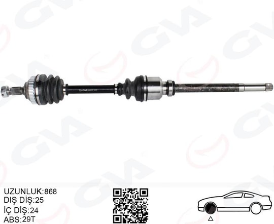 GVAKomple Aks Ön Sağ Psa Partner 5.5F 2.0 Hdı Abslı 96-08GVA 4445122