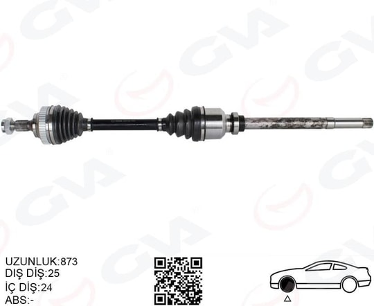 GVAKomple Aks Ön Sağ Psa Partner Orta Kasa 1.6 Hdı Abslı 03-08GVA 4445124