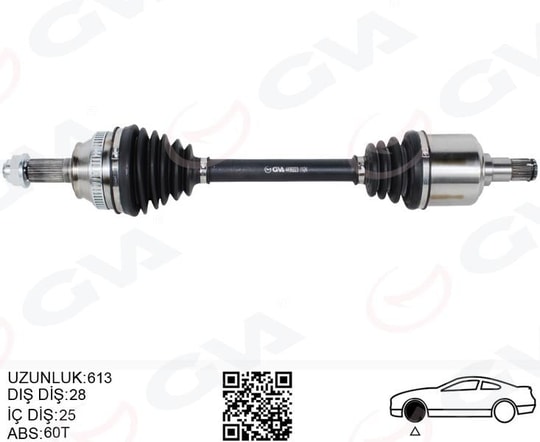 GVAKomple Aks Ön Sağ/Sol Freelander I L314 1.8 16V 98 06 613MmGVA 4499223