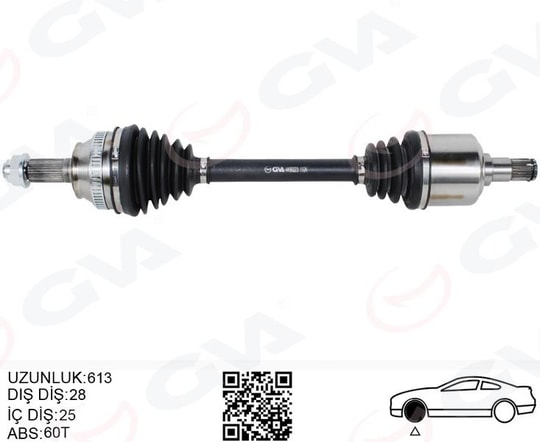 GVAKomple Aks Ön Sağ/Sol Freelander I L314 1.8 16V 98 06 613MmGVA 4499223