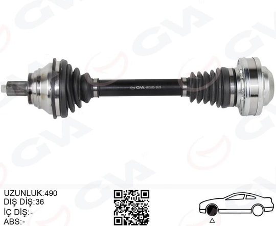 GVAKomple Aks Ön Sol Golf5-Jetta-Caddy-Passat 1.9 Tdi-2.0 Tdi 04- Bkp-Bkd-Bls-Bkc-Bxe 1.9 Tdi-2.0 TdiGVA 4475285