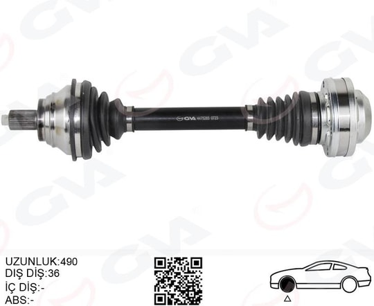 GVAKomple Aks Ön Sol Golf5-Jetta-Caddy-Passat 1.9 Tdi-2.0 Tdi 04- Bkp-Bkd-Bls-Bkc-Bxe 1.9 Tdi-2.0 TdiGVA 4475285