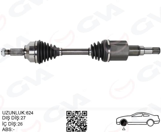 GVAKomple Aks Ön Sol Jaguar X-Type I X400 2.2 D 624MmGVA 4499211
