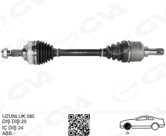 GVAKomple Aks Ön Sol Psa Partner Orta Kasa 1.6 Hdı Abslı 03-08GVA 4445125