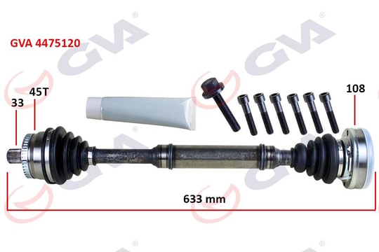 GVAKomple Aks Sağ Abs Li A4-Passat 1.8T 96-01 45 Diş 633MmGVA 4475120