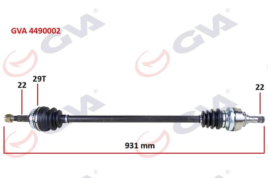 GVAKomple Aks Sağ Astra F-Vectra A 1.4İ-1.6 16V 92-98 Abs Lı 29 Diş 931MmGVA 4490002
