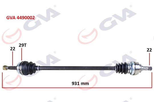 GVAKomple Aks Sağ Astra F-Vectra A 1.4İ-1.6 16V 92-98 Abs Lı 29 Diş 931MmGVA 4490002