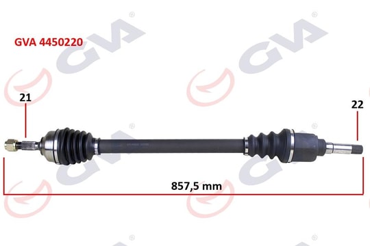 GVAKomple Aks Sağ C3 1.4 Hdı 02 70Hp 857MmGVA 4450220