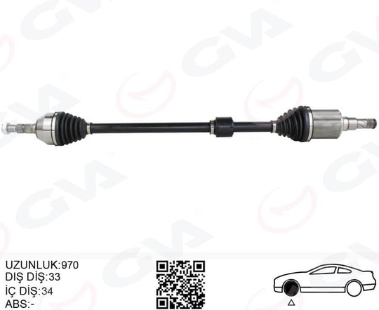 GVAKomple Aks Sağ Chevrolet Cruze 1.6 10-17 970MmGVA 4499130
