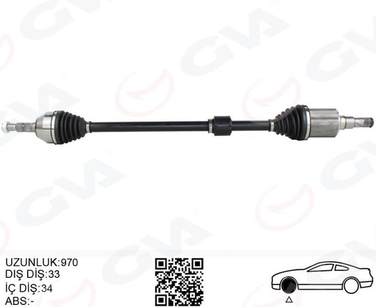 GVAKomple Aks Sağ Chevrolet Cruze 1.6 10-17 970MmGVA 4499130