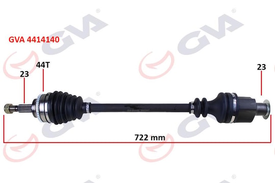 GVAKomple Aks Sağ Clıo 2-Kangoo 2 1.5 Dcı 02 Abs Li 724Mm 44Diş Kalın FrezeGVA 4414140