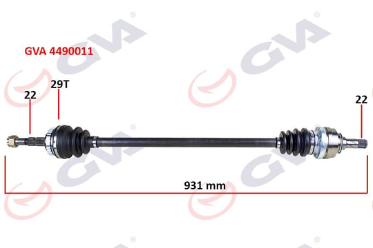 GVAKomple Aks Sağ Corsa B 1.2İ 16V 93-00 Abs Li 926Mm 29DişGVA 4490011