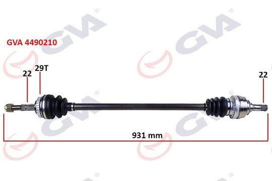 GVAKomple Aks Sağ Corsa C-Combo 1.2-1.4 16V 1.3 Cdtı-1.7Dtı 00-06 29 Diş Abs Li 931MmGVA 4490210