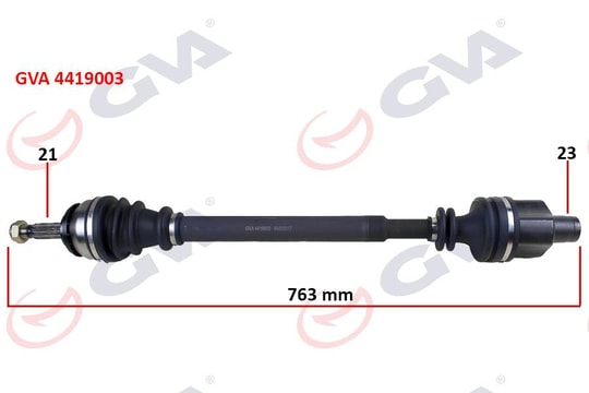 GVAKomple Aks Sağ Dacıa Logan 06 Sandero 08 1.4-1.6 763Mm BenzinliGVA 4419003