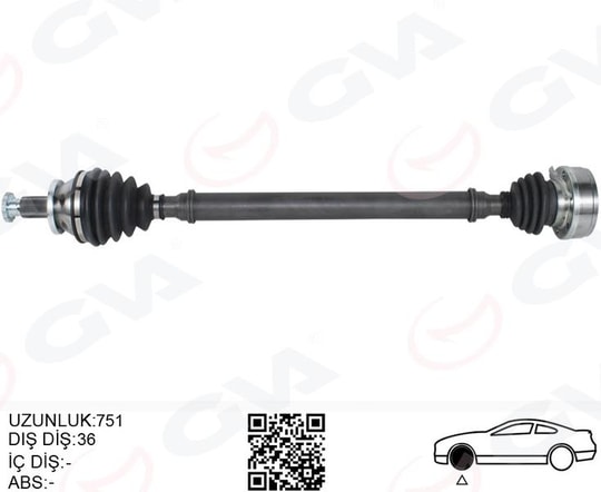 GVAKomple Aks Sağ Düz Vites Benzinli Polo-Cordoba-Ibıza-Fabıa 01-10GVA 4475094
