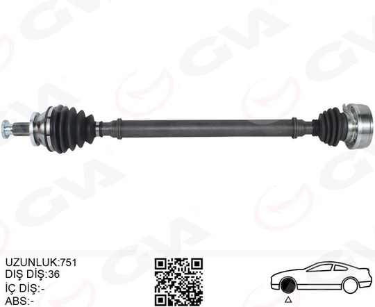 GVAKomple Aks Sağ Düz Vites Benzinli Polo-Cordoba-Ibıza-Fabıa 01-10GVA 4475094