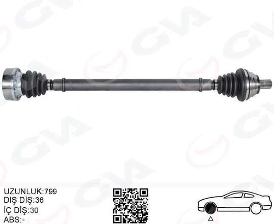 GVAKomple Aks Sağ Düz Vites Golf5-Golf6-Jetta-A3-Leon 1.6 BenzinliGVA 4475092