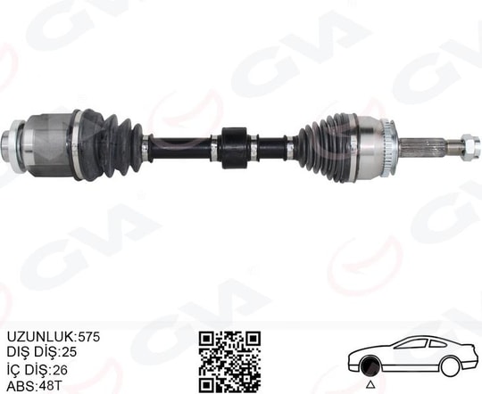 GVAKomple Aks Sağ Getz 1.5 Crdi 03-09 Abs Li 48Diş 578MmGVA 4491151