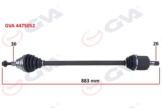 GVAKomple Aks Sağ Golf Vı 1.6İ Auto. 08-13 883MmGVA 4475052