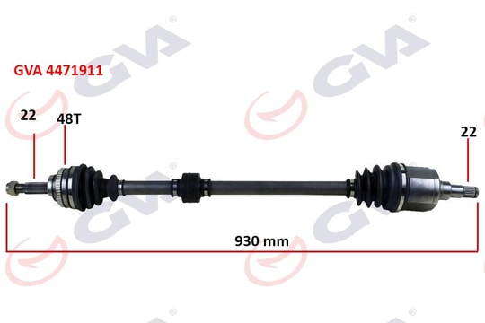 GVAKomple Aks Sağ Kalos 1.4 16V-Aveo 1.4 16V 03-08 Abs Li 48Diş 930Mm Auto.GVA 4471911