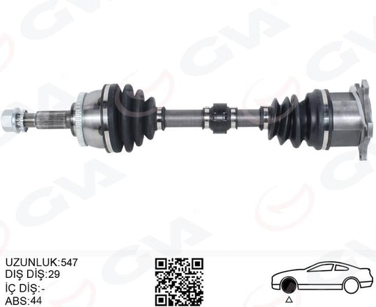 GVAKomple Aks Sağ Nıssan X-Traıl 2.0L Qr20 T30 01-06 / 2.5L Qr25de T30 01-06 Otomatik VitesGVA 4499904
