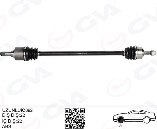 GVAKomple Aks Sag On Fıat Grande Punto 199 1.2 Mpı M-T 05-12GVA 4428124