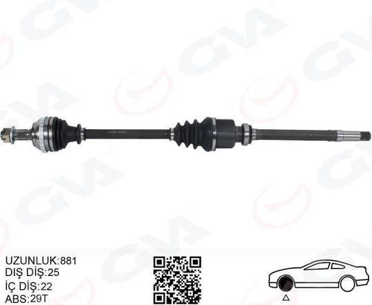 GVAKomple Aks Sag On Peugeot 306 7B.N3.N5 1.6İ M-T Abslı 29 Dıs 93-02GVA 4443324