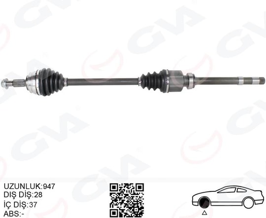 GVAKomple Aks Sağ On Psa 3008 1.5 -1.6 Bluehdı M-T 16- 5008 Iı 1.5 Hdı-1.6 Hdı M-T 14- C4 Pıc. 1.6 Hdı M-T 13- C5 Aırcross 1.5 Hdı M-T 19-GVA 4443326