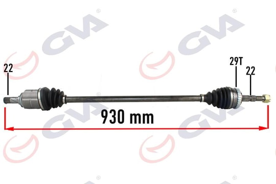 GVAKomple Aks Sağ Opel-Merıva A 1.6 03-10 Abs Li 29 Diş 930MmGVA 4490910