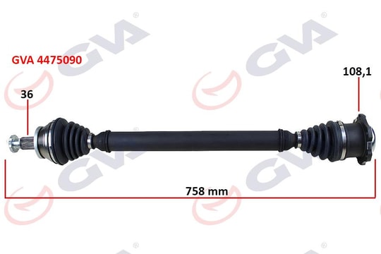 GVAKomple Aks Sağ Polo V 9N 1.4 Tdı 01-12 758Mm Man.GVA 4475090