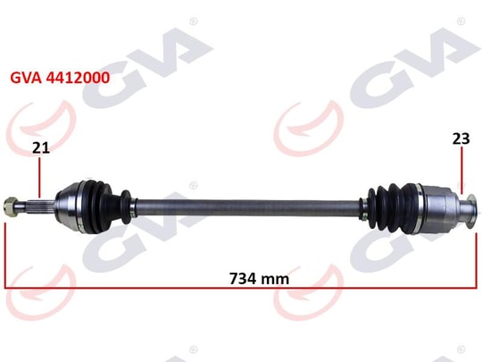 GVAKomple Aks Sağ Renault 19 1.4 734MmGVA 4412000