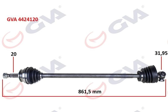 GVAKomple Aks Sağ Uno 70 1.4İ 94-00 861.5MmGVA 4424120
