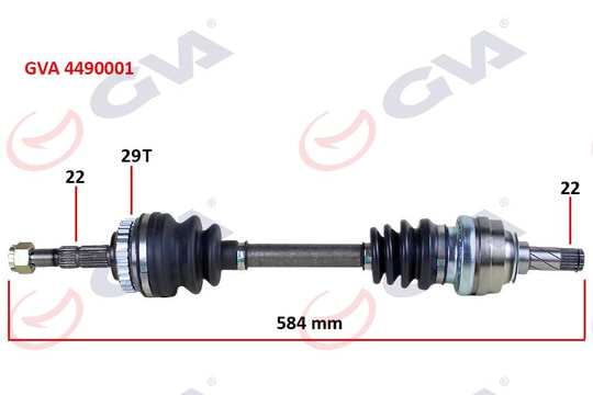 GVAKomple Aks Sol Astra F-Vectra A 1.4İ-1.6 16V 92-98 Abs Lı 29 Diş 584MmGVA 4490001