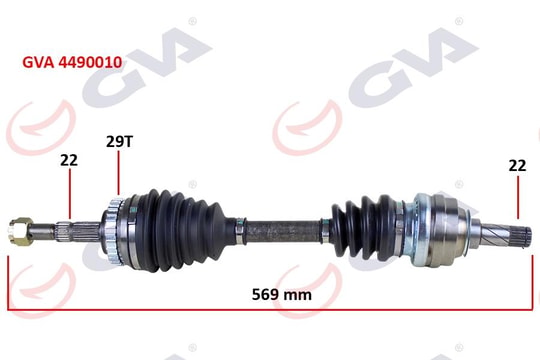 GVAKomple Aks Sol Corsa B 1.2İ 16V 93-00 Abs Li 569Mm 29DişGVA 4490010