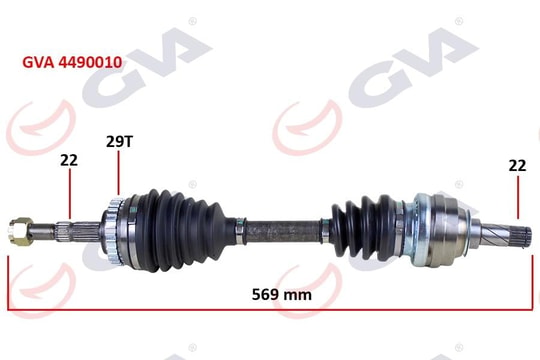 GVAKomple Aks Sol Corsa B 1.2İ 16V 93-00 Abs Li 569Mm 29DişGVA 4490010