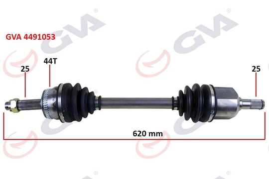 GVAKomple Aks Sol Hyundaı Accent Admıre 1.5L D3ea Crdı 3 Silindir 02-05 Abs Li 25X25 - Abs 44 Diş Komple Boy 620MmGVA 4491053