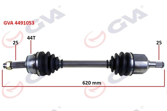 GVAKomple Aks Sol Hyundaı Accent Admıre 1.5L D3ea Crdı 3 Silindir 02-05 Abs Li 25X25 - Abs 44 Diş Komple Boy 620MmGVA 4491053