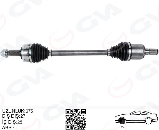 GVAKomple Aks Sol Hyundaı Bayon 1.0L 1.4L G3le G4lc 21- 25X27 Komple Boy 675MmGVA 4491155