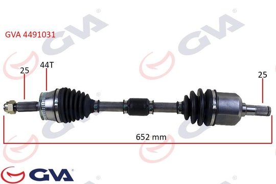GVAKomple Aks Sol Hyundaı Elantra 1.6L G4ed Benzinli 16V Otomatik Vites 01-06 Abs Li 25X25 - Abs 44 Diş Komple Boy 654MmGVA 4491031