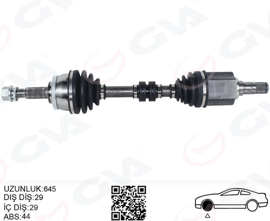 GVAKomple Aks Sol Nıssan X-Traıl 2.0L Qr20 T30 01-06 / 2.5L Qr25de T30 01-06 Otomatik VitesGVA 4499911
