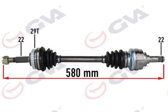 GVAKomple Aks Sol Opel-Merıva A 1.6 03-10 Abs Li 29 Diş 580MmGVA 4490911