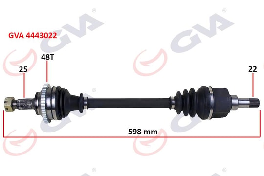 GVAKomple Aks Sol P206 1.6 16V-P206 Cc 00 Abs Li 48Diş 598MmGVA 4443022