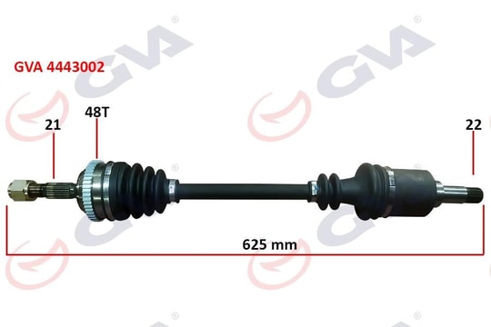 GVAKomple Aks Sol Peugeot 106 Iı 1.4İ 96-02 Abs Li 48Diş 625MmGVA 4443002